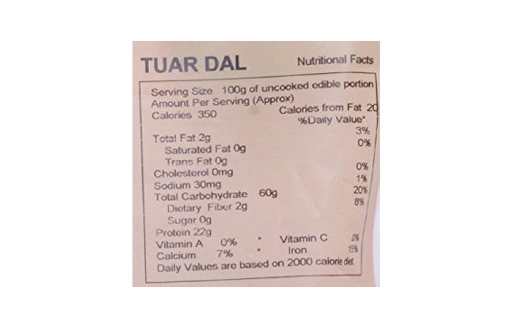 Go Earth Organic Tuar Dal    Pack  1 kilogram